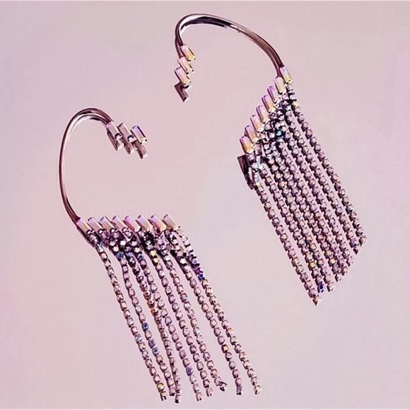 🔵𝟲𝟱%𝗢𝗙𝗙 𝗯𝘂𝗻𝗱𝗹𝗲𝘀 𝟯+🔵 NEW Rhinestone Crawler Drop Earrings - Picture 7 of 11